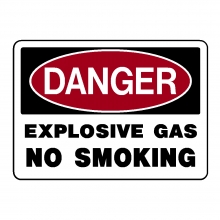Danger Explosive Gas No Smoking